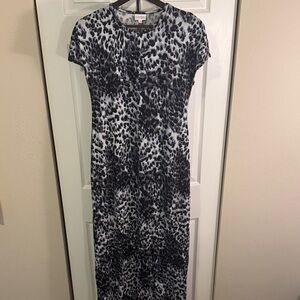 Stylish Black and White Leopard Print Dress